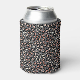 Porta-lata Impressão Animal Manchas de Leopardo Preto Rosa An