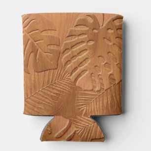 Porta-lata Impressão de Folhagem de Madeira