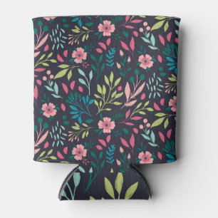 Porta-lata Impressão floral brilhante, padrão transparente co