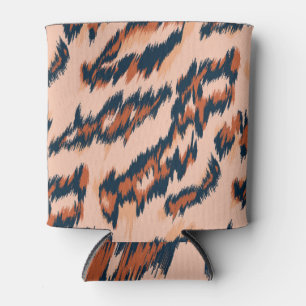 Porta-lata Impressão Leopardo: Design sem costura têxtil.