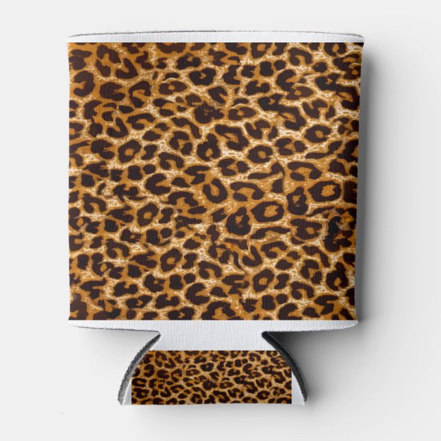 Porta-lata Impressão leopardo, impressão de guepardas, rosa,  (Frente)