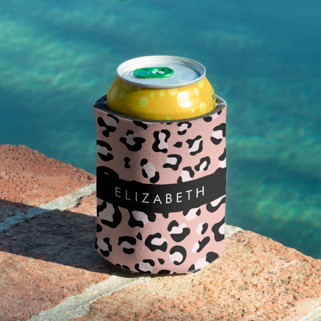 Porta-lata Impressão Leopardo, Manchas, Leopardo Rosa, Seu No (Piscina in situ)