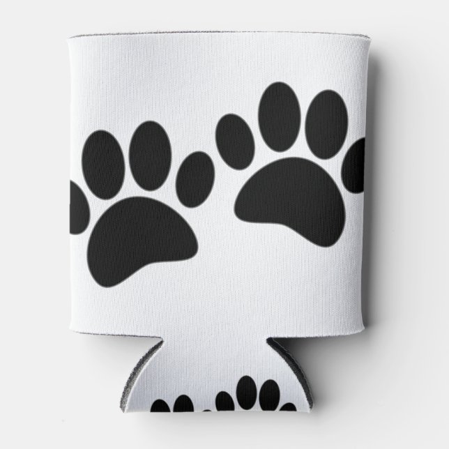 Porta-lata Impressões de pãozinho preto de desenho animado (Frente)