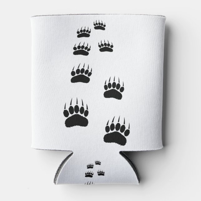 Porta-lata Impressões de pata de urso (Frente)
