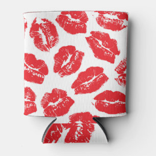 Porta-lata Imprint Kiss Red Lábios: Vintage sem costura