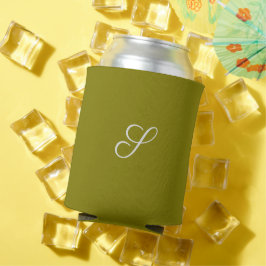 Porta-lata Inicial monograma minimalista verde sálvia