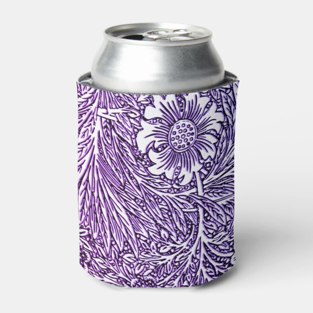 Porta-lata Intrair Design floral em matizes roxos e brancos (Can Front)
