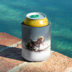 Porta-lata Inverno da neve do Natal da Beagle