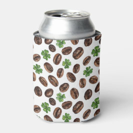 Porta-lata Irish Coffee Beans and Shamrocks Funny Design