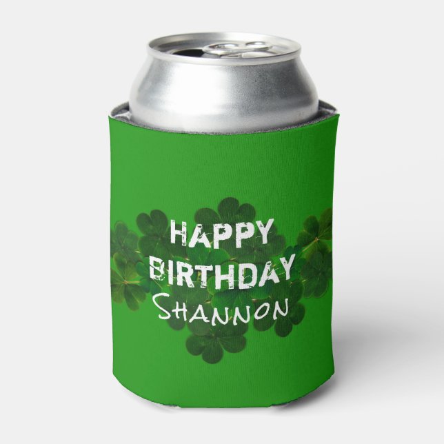Porta-lata Irlandês Aniversário Personalizado Bebida Coozie (Can Front)