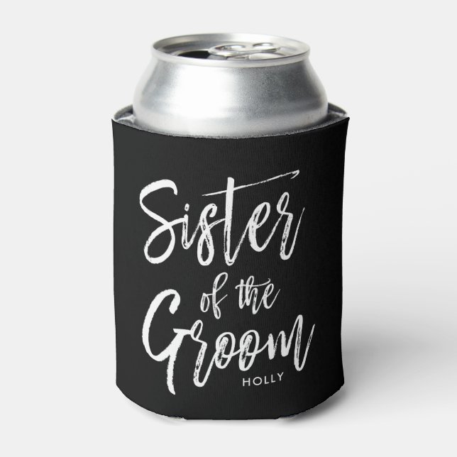 Porta-lata Irmã do Groom | Casamento Personalizado do Estilo  (Can Front)