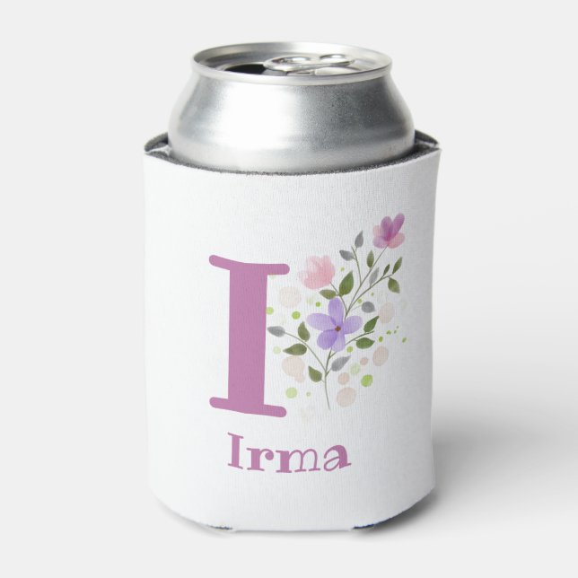 Porta-lata Irma Nome com um Desenho Floral (Can Front)