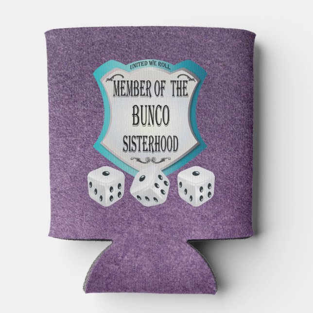 Porta-lata Irmandade Bunco Roxo Glitter Engraçado (Traseira)