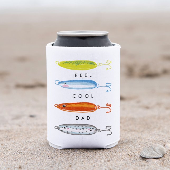 Porta-lata Iscas de Pesca para o Pai Muito Legal (Reel Cool Dad fishing bait can cooler.)