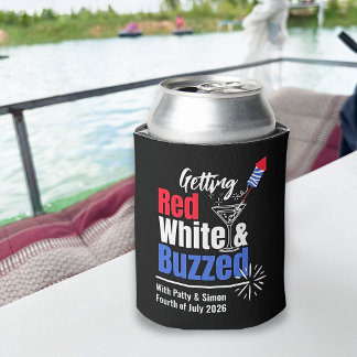 Porta-lata Isolante para Lata de 4 de Julho Vermelho Branco &