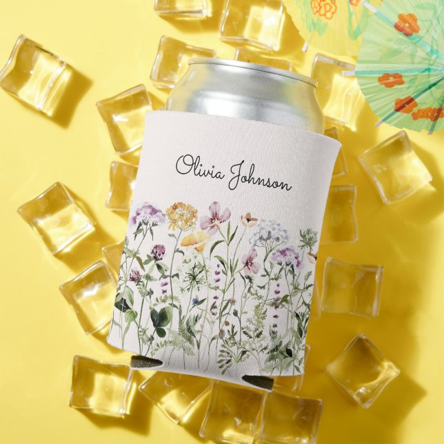 Porta-lata Jardim de Flores Silvestres Personalizado (Verão in situ)