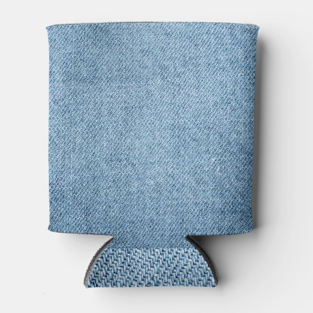 Porta-lata Jeans de qualidade: Textura sem costura linda. (Frente)