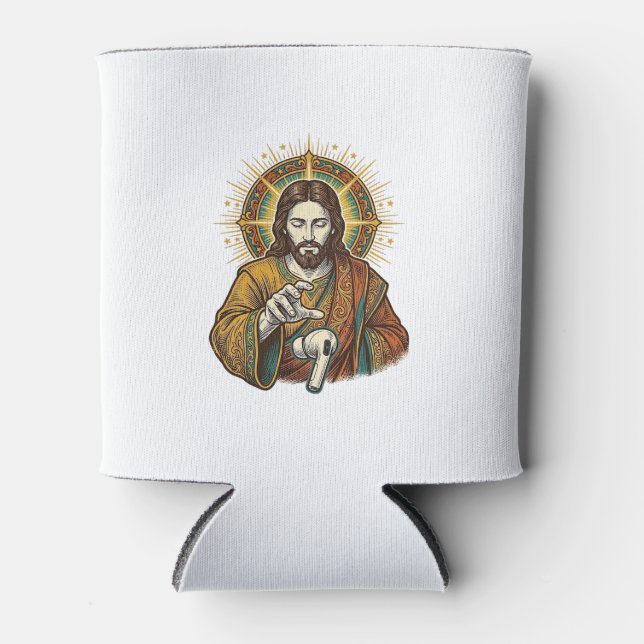 Porta-lata Jesus Derrubou Fone de Ouvido Sem Fio Debaixo da M (Frente)