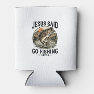 Porta-lata Jesus Disse Ir Para Pesca Bass Vintage Cristão