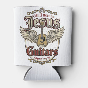 Porta-lata Jesus e Guitarras Vintage Guitarra Cristã
