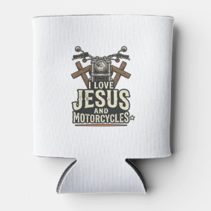 Porta-lata Jesus e Motocicletas Desenho de Cristão Motociclis