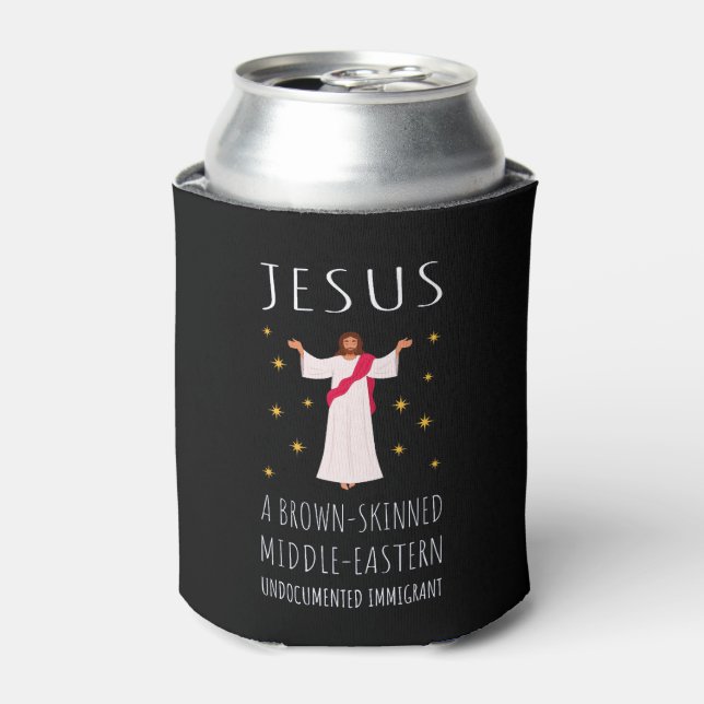 Porta-lata Jesus Imigrante Indocumentado de Pele Morena I (Can Front)