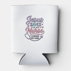 Porta-lata Jesus salva Camisa de Enfermeira Fé Design_1