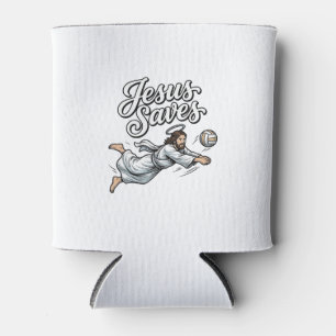 Porta-lata Jesus Salva Camiseta Cristã Vintage Volei