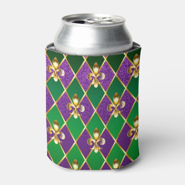 Porta-lata Jewelry Background Mardi Gras (Can Front)