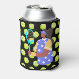 Porta-lata Jogador de tênis com bolas para festa