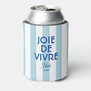 Porta-lata Joie De Vivre Nice Blue Cabana Stripe Francês