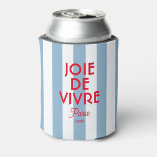 Porta-lata Joie De Vivre Paris Blue Cabana Stripe Francês