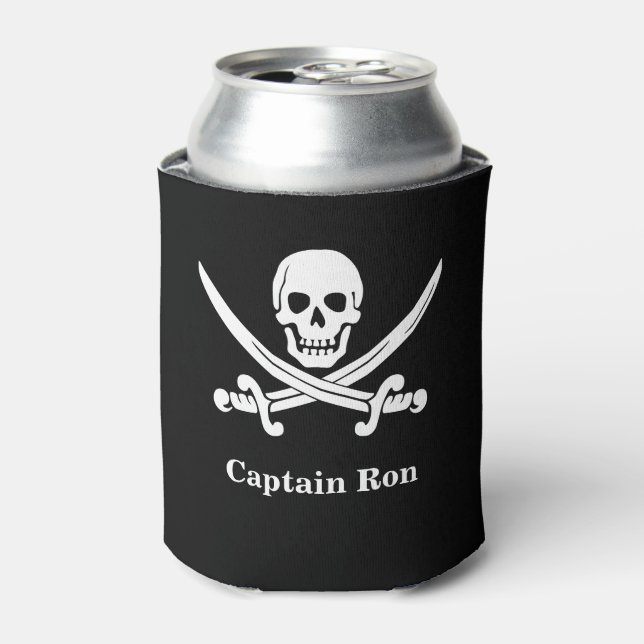 Porta-lata Jolly Rogers Pirate Capitão Personalizado (Can Front)