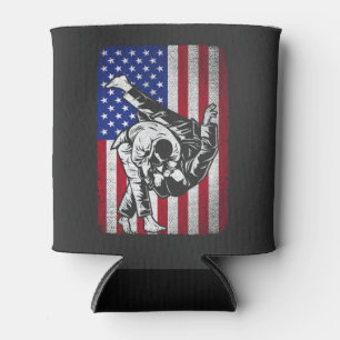 Porta-lata Judo Martial Arts Eua American Flag Judoist Men Wo