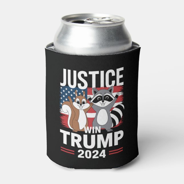 Porta-lata Justice For Peanut Win Trump 2024 (Can Front)
