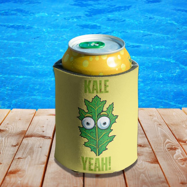 Porta-lata Kale Sim Engraçado Veggie Pun (Criador carregado)