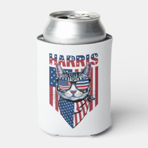 Porta-lata Kamala Harris para Presidente 2024 Gato Engraçado