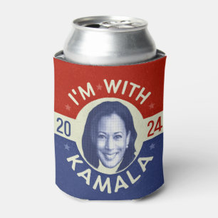 Porta-lata Kamala Harris Presidente 2024 Foto Retro Democrata