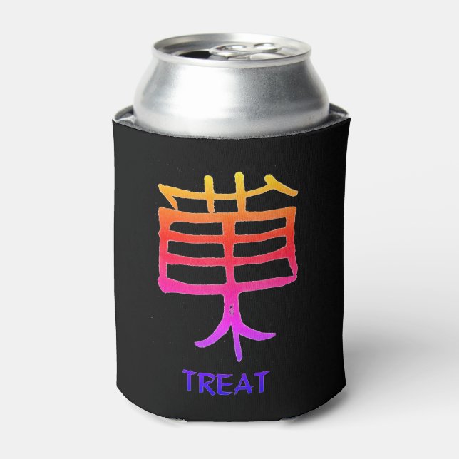 Porta-lata Kanji Treat néon preto pode resfriar (Can Front)