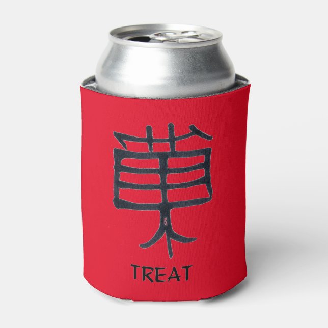 Porta-lata Kanji Treat red pode resfriar 2 lados (Can Front)