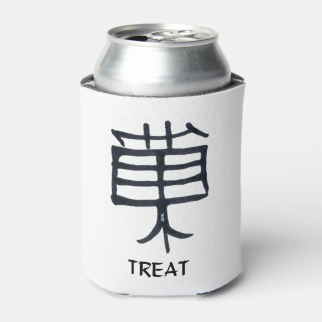 Porta-lata Kanji Treat White pode resfriar (Can Front)