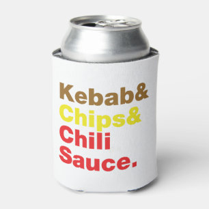 Porta-lata Kebab e Chips e Molho Chili.