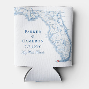 Porta-lata Key West Florida Map Elegant Weding Favor Drink