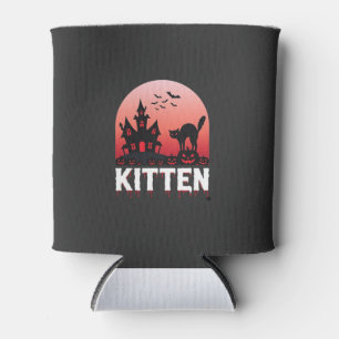 Porta-lata Kitten do Dia das Bruxas Casa Assombrada Design de