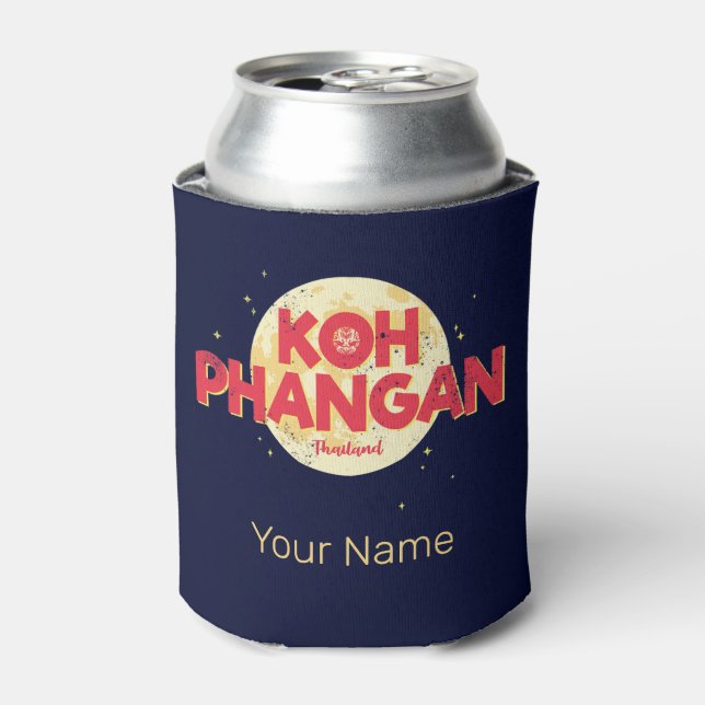 Porta-lata Koh Phangan com a ilha de colheita de lua Tailândi (Can Front)