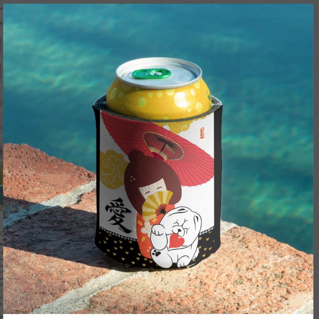 Porta-lata KOKESHI LOVE  Chow dog heart Kitchen Towels (Criador carregado)