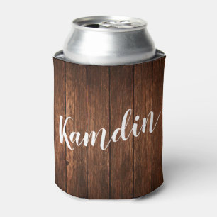 Porta-lata Koozie personalizado pode país da madeira do