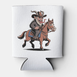 Porta-lata Krampus Natalino Cowboy Mau Cavalo Ocidental Natal