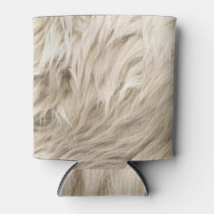 Porta-lata Lã Branca Textura Fluffy Fundo