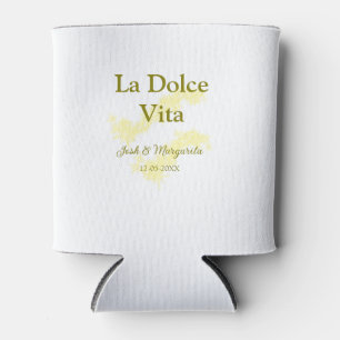 Porta-lata La Dolce Vita casal amarelo Nome data glit